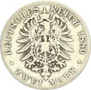 Baden Friedrich I. 2 Mark 1880 G Silber s Jäger 26