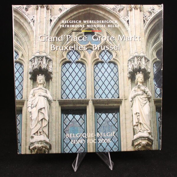 Belgien KMS 1 Cent bis 2 Euro 2005 Kursmünzensatz + Medaille Der Große Markt stgl.