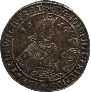 Sachsen-Altenburg Johann Philipp und seine drei Brüder 1/2 Taler 1624 Saalfeld Silber f. vz