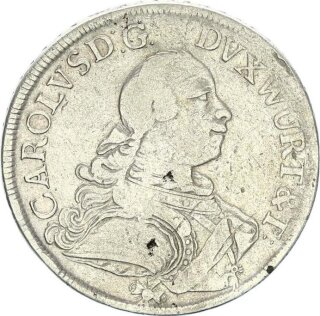 Württemberg Karl Eugen Taler 1766 Silber ss