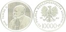 Polen Volksrepublik 10000 Zlotych 1989 Papst Johannes Paul II. Silber min. berührte PP