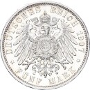 Baden Friedrich I. 5 Mark 1907 G Silber vz/f. stgl. Jäger 33