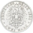 Reuß jüngerer Linie Heinrich XIV. 2 Mark 1884 A Silber s-ss Jäger 120