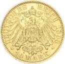 Hessen Ernst Ludwig 10 Mark 1893 A Gold vz/vz+ Jäger 222