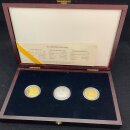 Kaiserreich 3 Medaillen 1871 / 1996 125. Jahrestag der Gründung des Deutschen Reiches Gold & Palladium PP