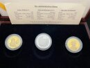 Kaiserreich 3 Medaillen 1871 / 1996 125. Jahrestag der Gründung des Deutschen Reiches Gold & Palladium PP