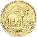 Deutsch-Ostafrika 15 Rupien 1916 T (Tabora) Elefant Gold vz/vz+ Jäger 728b