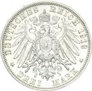 Baden Friedrich II. 3 Mark 1912 G Silber vz/vz+ Jäger 39