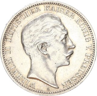 Preußen Wilhelm II. 3 Mark 1909 A  Silber f. vz Jäger 103