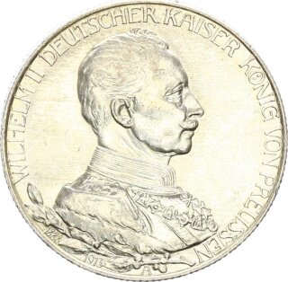 Preußen Wilhelm II. 2 Mark 1913 A Regierungsjubiläum Silber pfr., f. stgl./stgl. Jäger 111