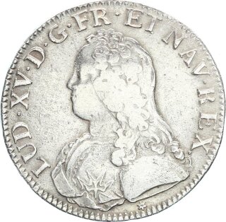 Frankreich Königreich Louis XV. Ecu C (Caen) Silber f. ss/ss