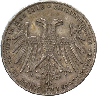 Frankfurt Stadt Doppelgulden 1848 Constituierende Versammlung, als Brosche Silber ss-vz