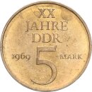 DDR Gedenkmünze 5 Mark 1969 A magnetisch 20 Jahre DDR, magnetisch vz Jäger 1524