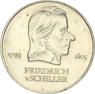 DDR Gedenkmünze 20 Mark 1972 A Friedrich von Schiller vz+ Jäger 1537