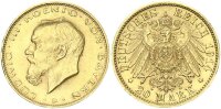 Bayern Ludwig III. 20 Mark 1914 D Die letzte bayrische Reichsgoldmünze Gold vz-stgl. Jäger 202