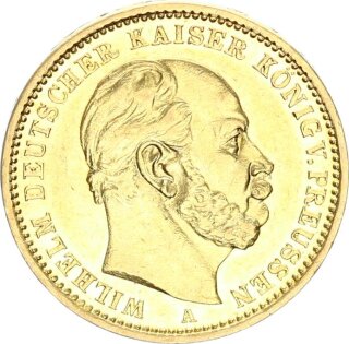 Preußen Wilhelm I. 20 Mark 1876 A Gold vz/vz+ Jäger 246