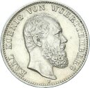 Württemberg Karl 2 Mark 1888 F Silber ss-vz...