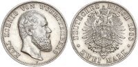 Württemberg Karl 2 Mark 1888 F Silber vz Jäger 172