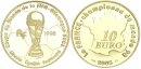 Frankreich Gedenkmünze 10 Euro 2005 Fußball Weltmeister, mit Echtheitszertifikat Gold PP