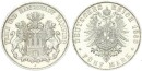 Hamburg Stadt 5 Mark 1888 J Silber vz+ Jäger 62