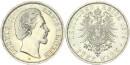 Bayern Ludwig II. 5 Mark 1875 D Silber f. stgl./stgl. Jäger 42