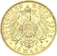 Sachsen Friedrich August III. 10 Mark 1906 E gold pfr.,...