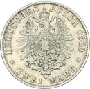 Bayern Ludwig II. 2 Mark 1883 D Silber ss+ Jäger 41