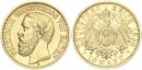 Baden Friedrich I. 10 Mark 1898 G Gold vz+/f. stgl. Jäger 188