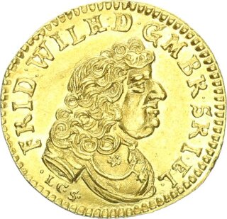 Brandenburg-Preußen Friedrich Wilhelm der große Kurfürst Guinea-Dukat 1683 LCS (Berlin) Schiffsdukat Gold pfr., vz-stgl.