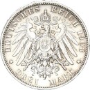 Preußen Wilhelm II. 3 Mark 1908 A Silber ss-vz Jäger 103