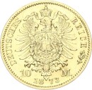 Hamburg Stadt 10 Mark 1873 B Gold vz+/vz Jäger 206