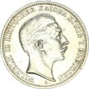 Preußen Wilhelm II. 3 Mark 1908 A Silber f. vz Jäger 103