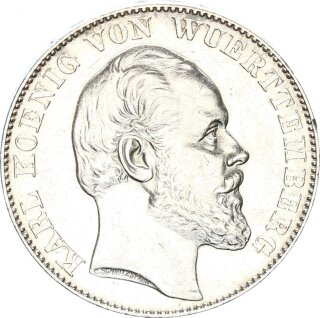 Württemberg Karl Siegestaler 1871 Silber vz