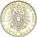 Sachsen Albert 2 Mark 1888 E Silber vz Jäger 121