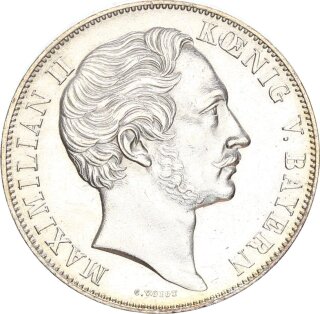 Bayern Maximilian II. Joseph Doppelgulden 1855 Mariensäule Silber vz