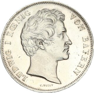 Bayern Ludwig I. Geschichtsdoppeltaler 1842 Vermählung des Kronprinzen Silber vz+