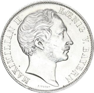 Bayern Maximilian II. Doppelgulden 1848 Silber vz-stgl.