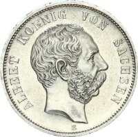 Sachsen Albert 5 Mark 1898 E Silber f. stgl. Jäger 125