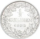 Württemberg Wilhelm I. 1/2 Guldem 1839 Silber ss