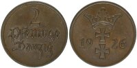 Danzig Freie Stadt 2 Pfennig 1926 (A) Wappen von Danzig vz+ Jäger D3