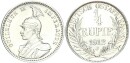 Deutsch-Ostafrika 1/4 Rupie 1912 J Wilhelm II. in Uniform der Garde du Corps Silber pfr., stgl. Jäger N720