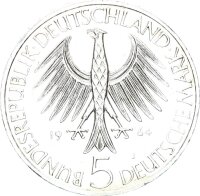 BRD Gedenkmünze 5 DM 1964 J Gottlieb Fichte silver vz+