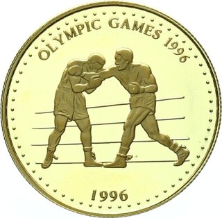 Laos 5000 Kip 1994 Olympische Spiele Atlanta, Boxen Gold PP