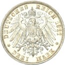 Preußen Wilhelm II. 3 Mark 1911 A Silber f. vz Jäger 103