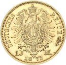 Preußen Wilhelm I. 10 Mark 1873 C Gold f. stgl. Jäger 242