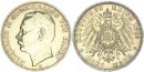 Baden Friedrich II. 3 Mark 1912 G Silber ss+/vz Jäger 39