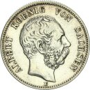 Sachsen Albert 2 Mark 1876 E Silber ss Jäger 121