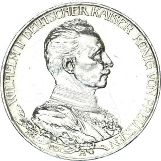 Preußen Wilhelm II. 3 Mark 1913 A Regierungsjubiläum Silber ss+/vz Jäger 112