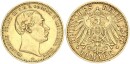 Mecklenburg-Schwerin Friedrich Franz III. 10 Mark 1890 A Gold ss+ Jäger 232