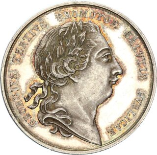 Braunschweig-Calenberg-Hannover Georg III. Medaille 1765 Landwirtschaftliche Gesellschaft Silber vz/stgl.